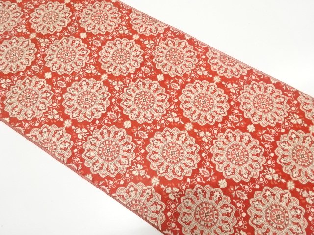 JAPANESE NAGOYA OBI / WOVEN FLOWER CREST